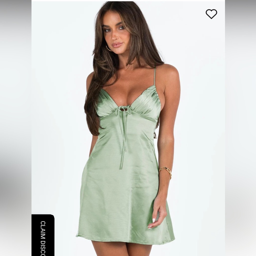 NWT Princess Polly cosmo mini dress sage green
